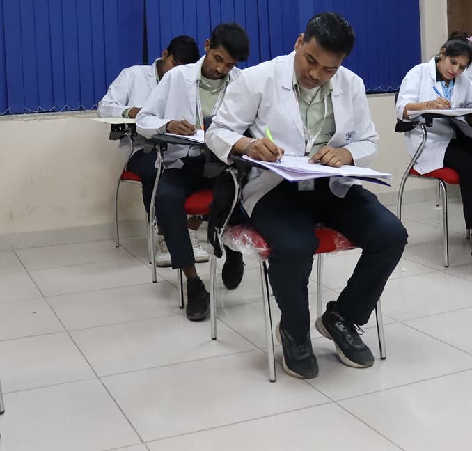 Medical students studying